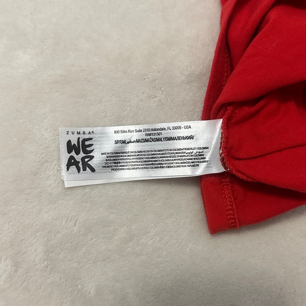 Zumba Fitness Red Tank Top with Blue and White Accents - Picture 6 of 7